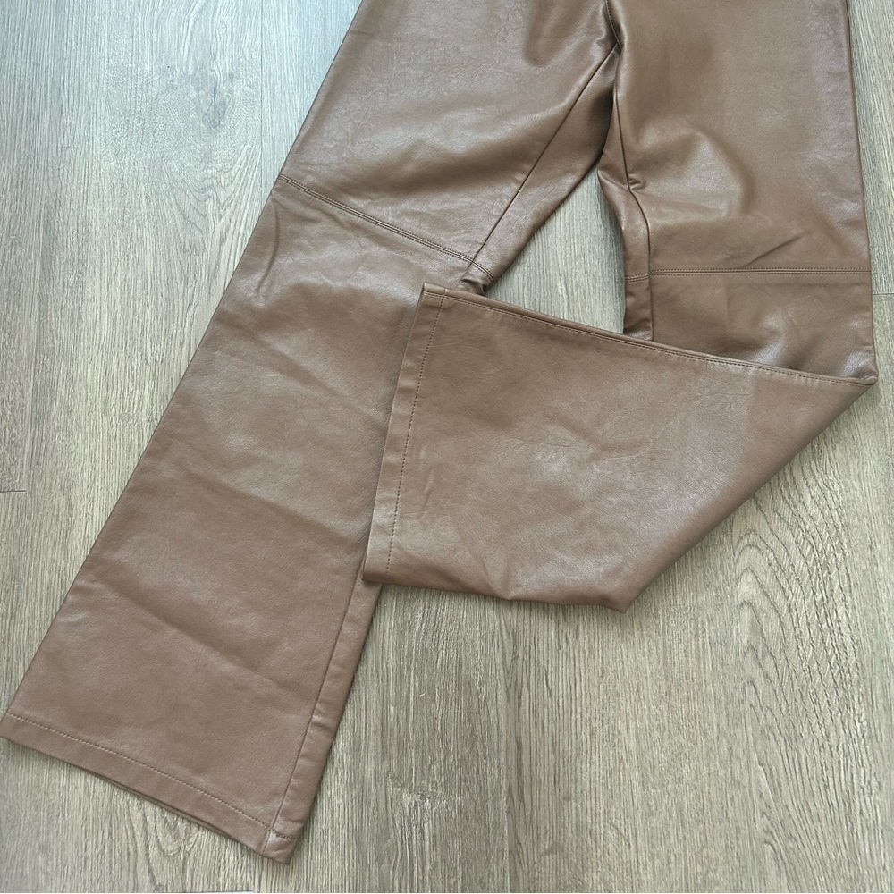 Free People Sasha Kick Crop Vegan Leather Pants - Size 4 - Picture 5 of 7